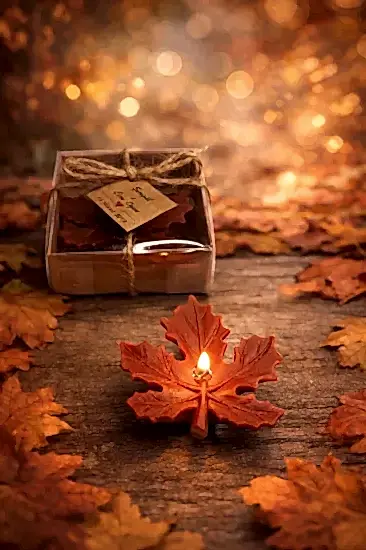 Yaprak Mum Model 1 | Söz Nişan Düğün Hediyeliği