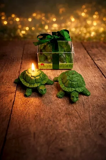 Kaplumbağa Figürlü Dekoratif Mum | Şık Ev & Dekoru