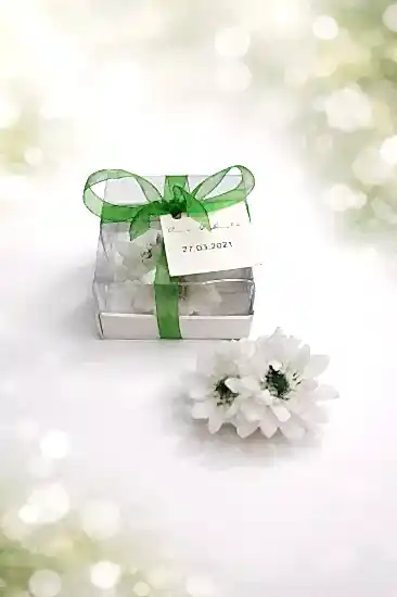 Krizantem Çiçeği Yaldız Boyalı | Nişan Hediyeliği