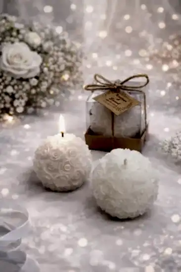 Top Gül Mum Nikah Şekeri | Düğün Nikah Hediyesi