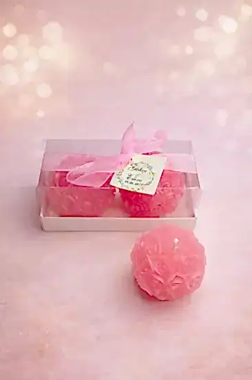 Top Gül Mum İkili Set | Mum Modelleri