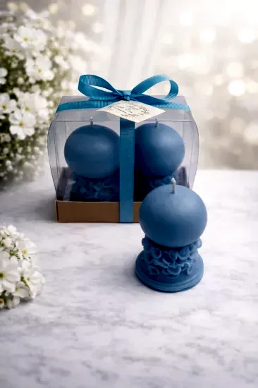 İnci Mum Top Gala İkili Set | Nikah, Kına Hediyesi