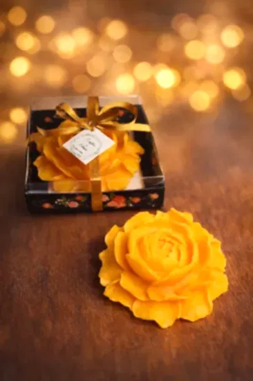 Şakayık Çiçekli Mum Nikah Şekeri | Zarif ve Şık