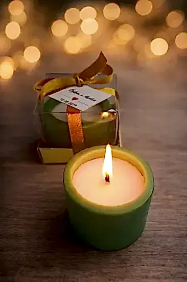 Silindir Mum |  Nikah Şekeri Mum Hediyesi