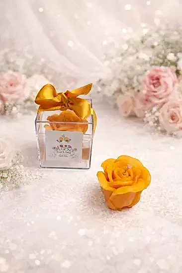 Mika Kutu Gül Mum | Nikah, Nişan ve Dekoratif Mum
