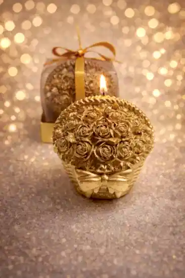 Sepette Güller Dekoratif Mum | Şık Ev  Masa Dekoru