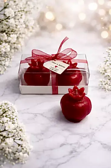 Nar Mum İkili Set | Nikah ve Nişan Hediyesi