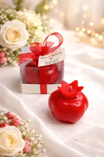 Nar Mum Kırmızı Nikah Şekeri | Nikah Hediyelik