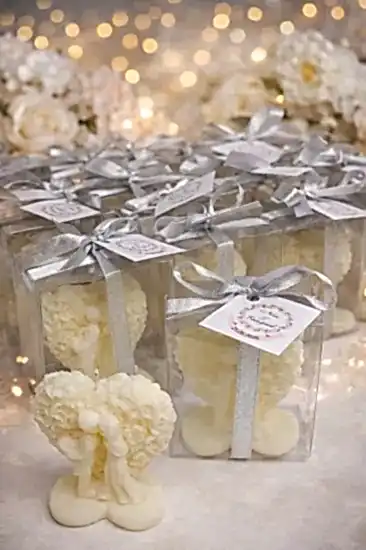 Kalpli Mum Gelin Damat | Trend Nikah Şekeri Mum