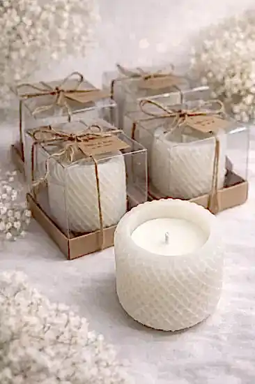 Geometrik Silindir Mum | Dekoratif Mum