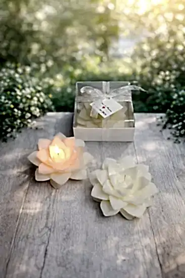 Sukulent Mum Model 8 | Şık Nişan Düğün Hediyeliği