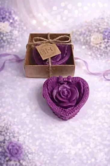 Yaprak Gül Mum | Trend Nikah Şekeri Mum Modelleri