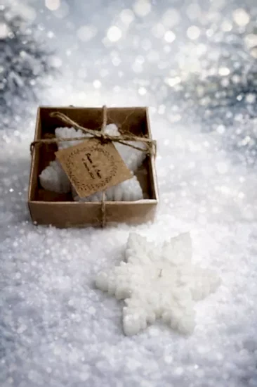 Kar Tanesi Mum | Kış Konseptli Nikah, Nişan Mum