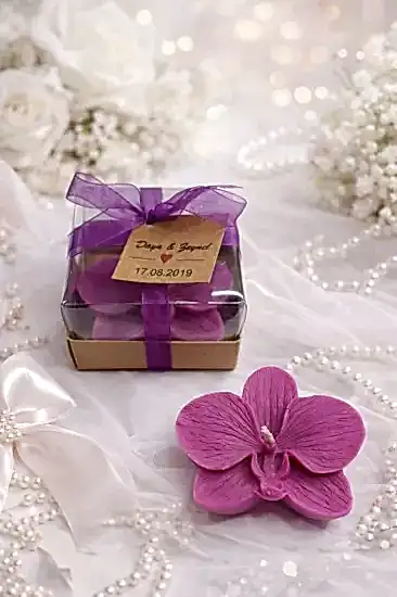 Orkide Mum Model 2 | Trend Nikah Şekeri Mum