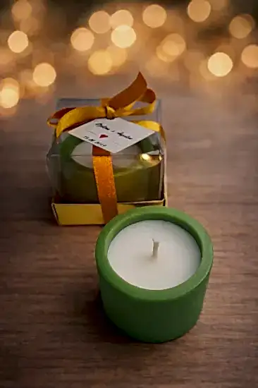 Silindir Mum |  Nikah Şekeri Mum Hediyesi