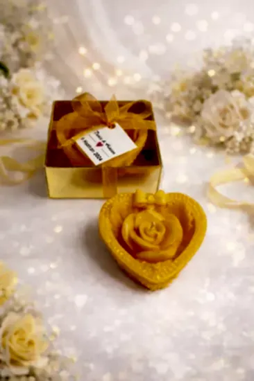 Yaprak Gül Mum | Popüler Nikah Şekeri Mum