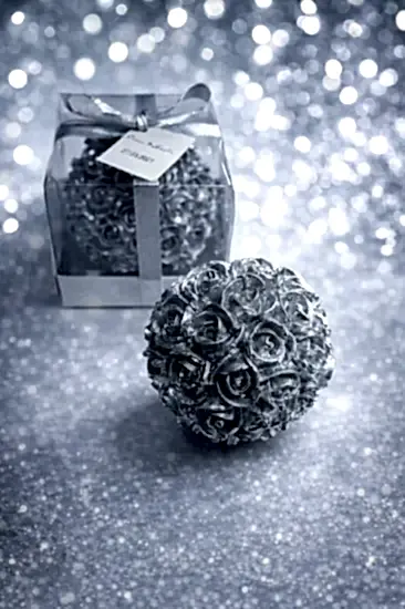 Büyük Top Gül Mum Yaldız | Nikah Şekeri Hediyelik