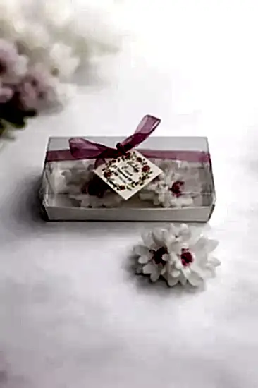 Krizantem Çiçeği İkili Set Yaldız Boyalı | Nikah 