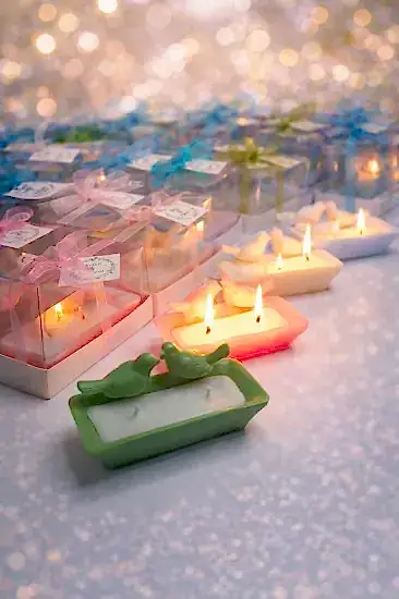 Çifte Kumrular Mum | Nikah Şekeri, Söz Hediyeliği