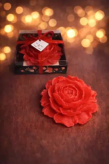 Şakayık Çiçekli Mum Nikah Şekeri | Zarif ve Şık