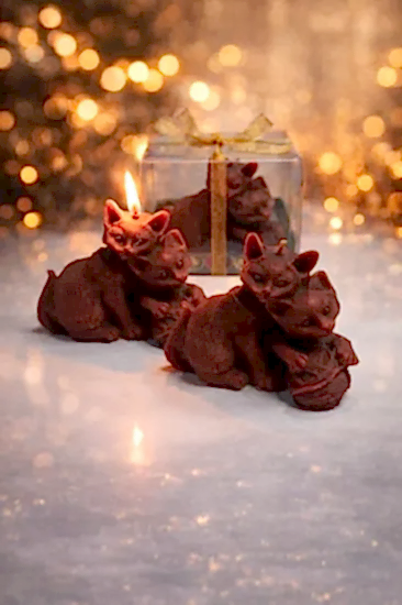 Kedi Figürlü Dekoratif Mum | Bebek Hediyesi 